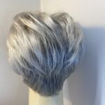 Silver grey short designer wig. Bgss696
