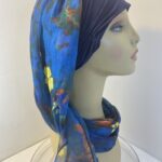 Multicoloured blue headwear. 159