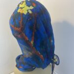 Multicoloured blue headwear. 159