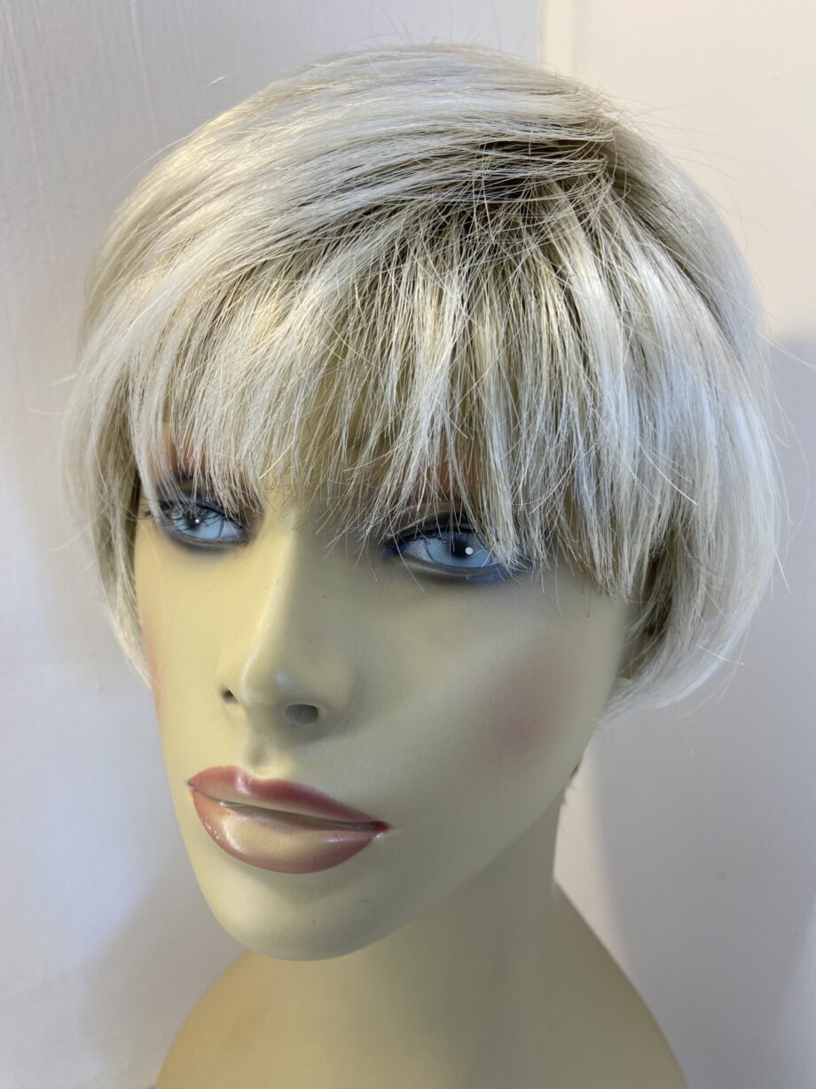 Silver rooted designer wig. Blss501