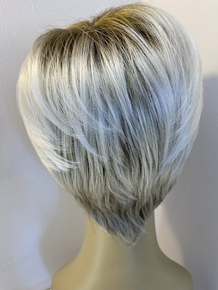 Silver rooted designer wig. Blss501