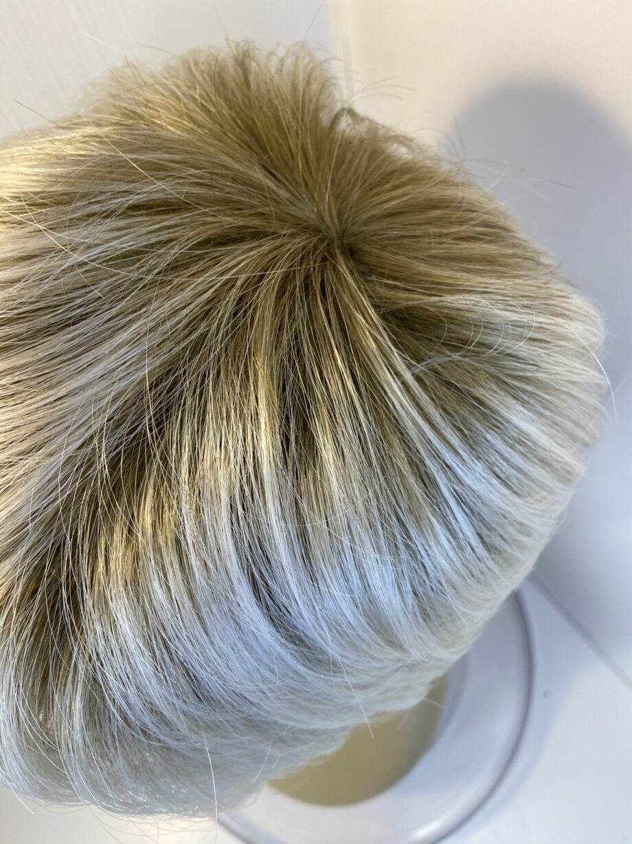 Silver rooted designer wig. Blss501