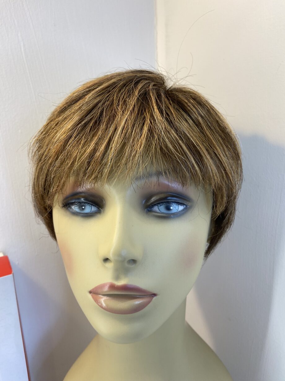 Short brown highlighted wig. Bbrss781