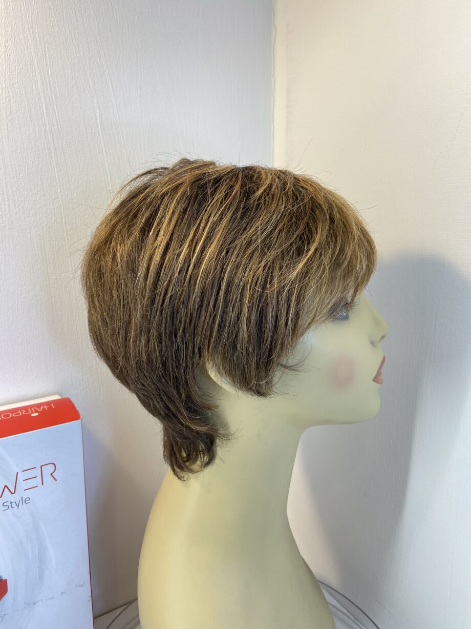 Short brown highlighted wig. Bbrss781