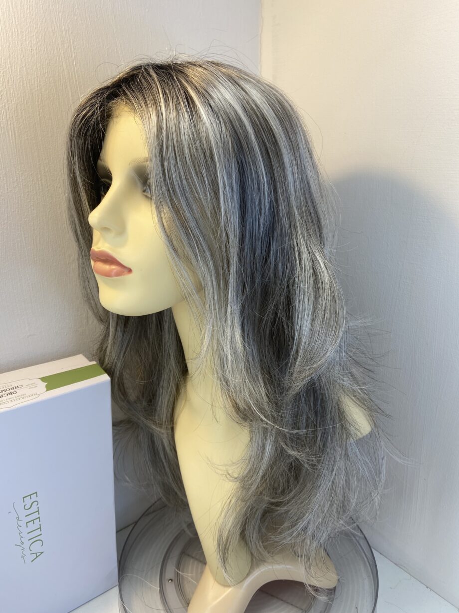 New stunning long silver grey wavy Estetica wig. Bglw796