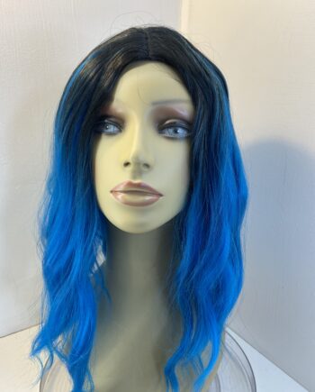 Electric blue rooted wig. Bluelw245