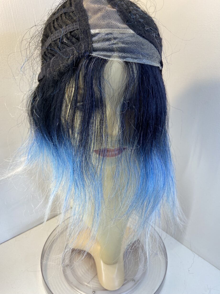 Blue rooted long wig. Bluelw246