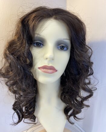 Long curly dark brown wig. Brlc682