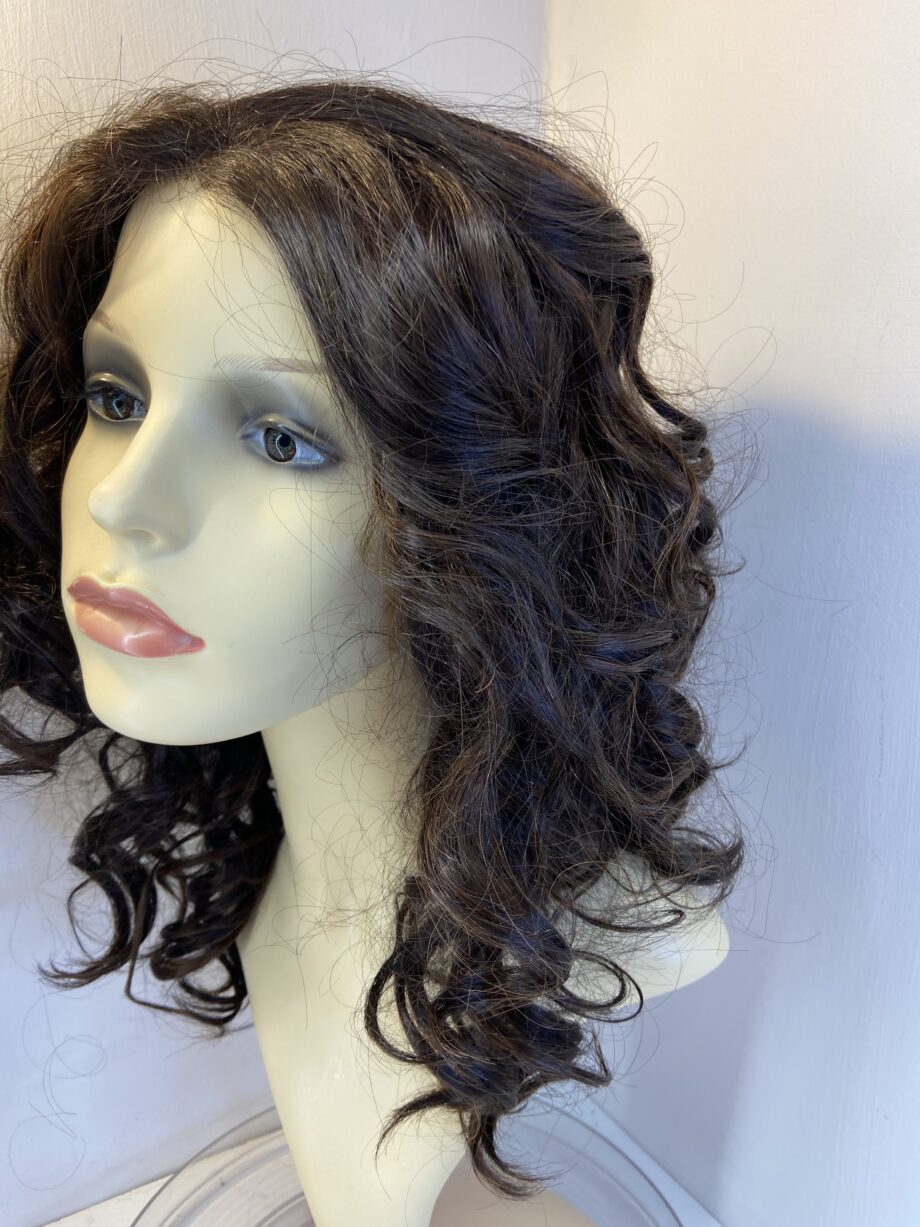 Long curly dark brown wig. Brlc682