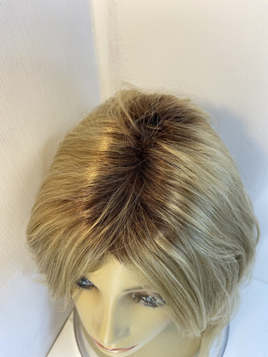 Soft silky long blonde rooted wig. Bllw711