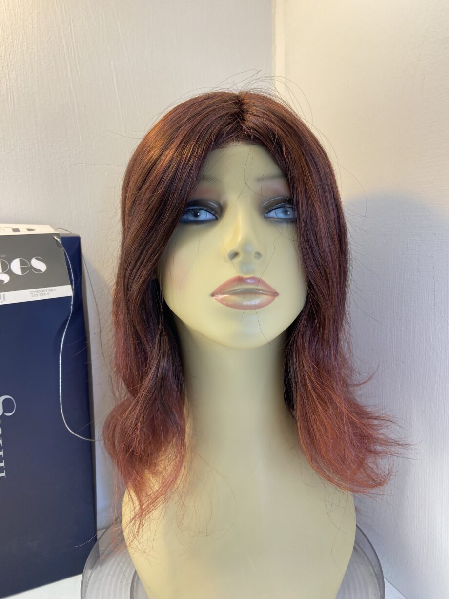 Cherry red long wavy wig. Brlw840
