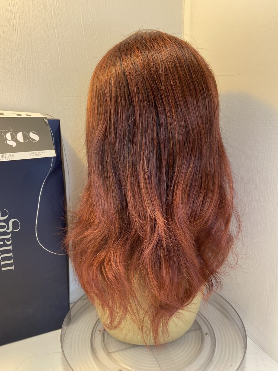 Cherry red long wavy wig. Brlw840