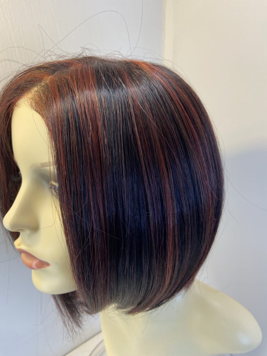 Stunning brown highlighted red wig. Brms714