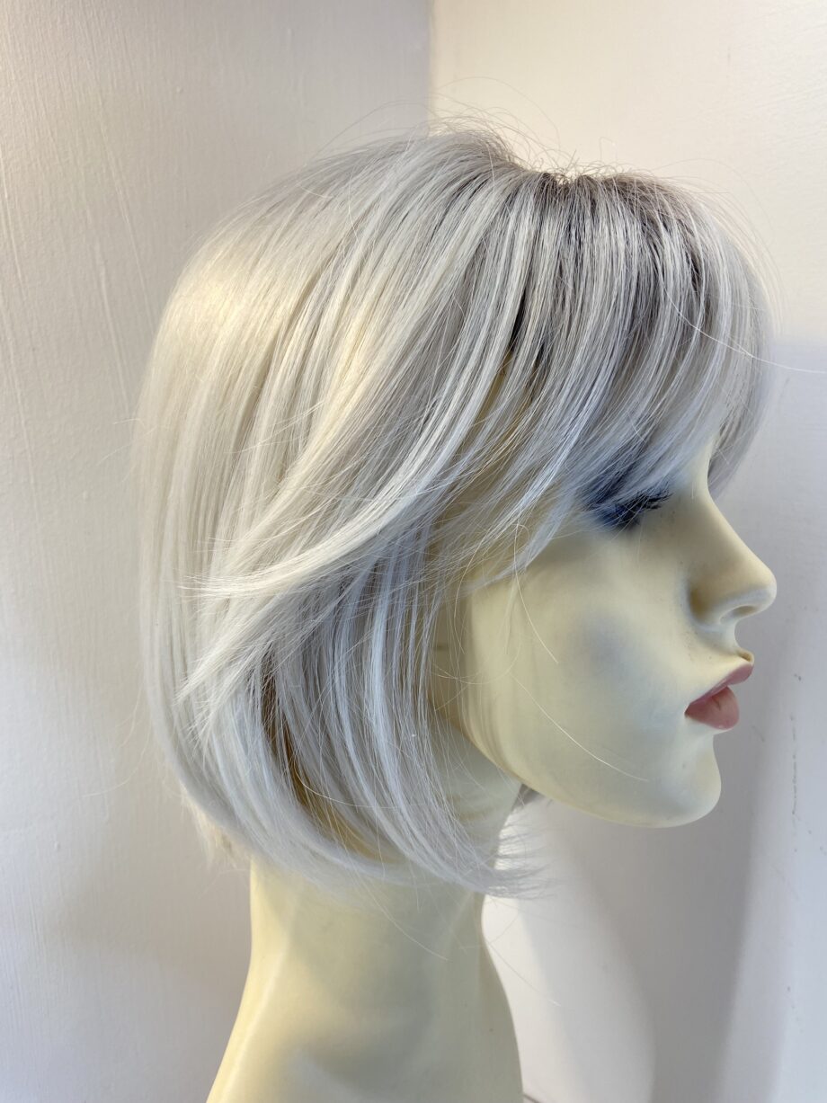 New white rooted mid length wig. Wms172