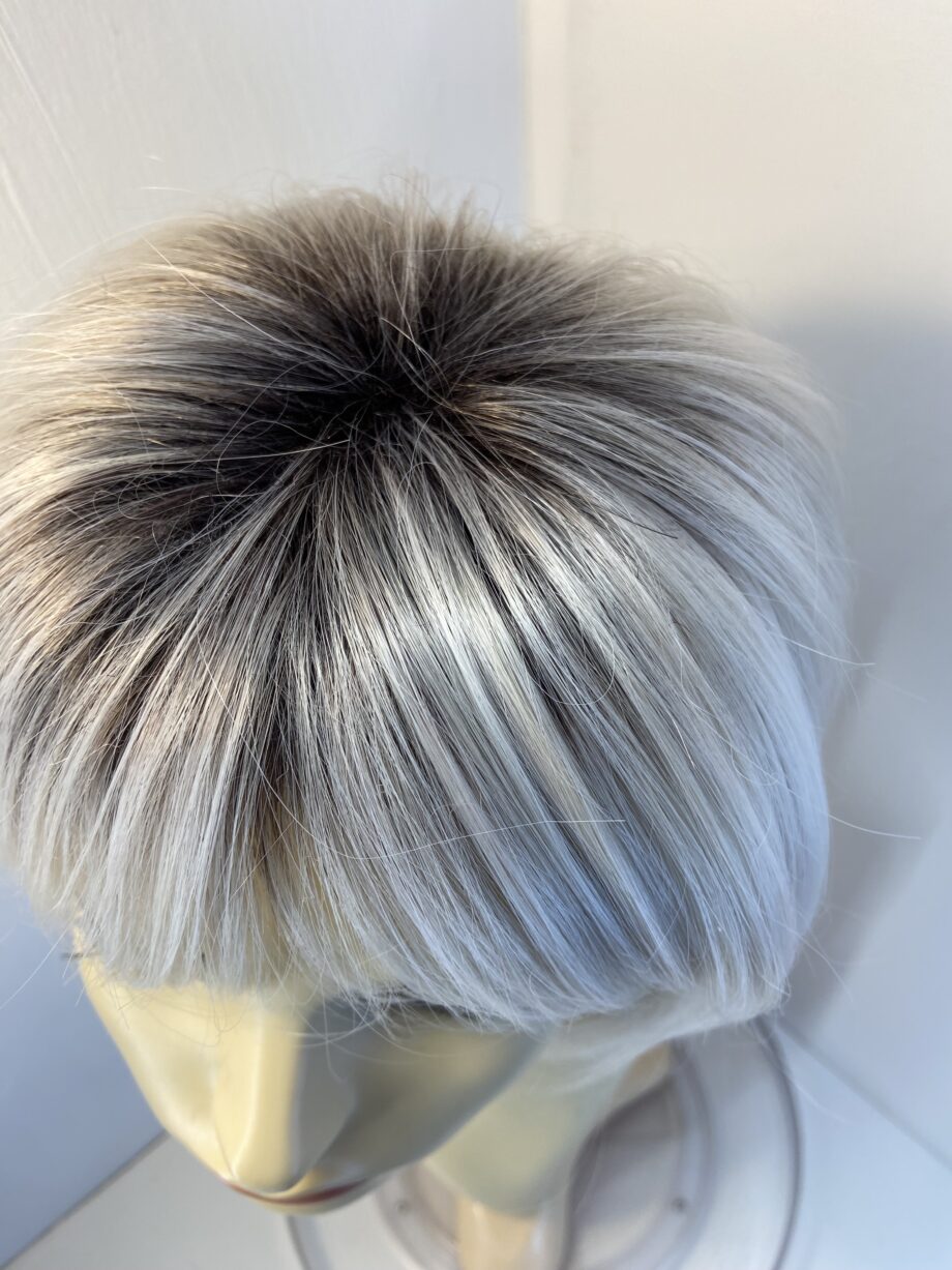New white rooted mid length wig. Wms172