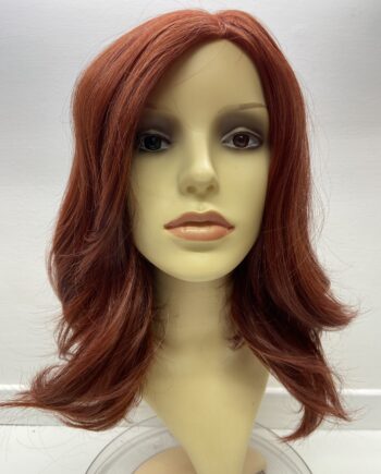 Claret red long wavy wig. Rlw390